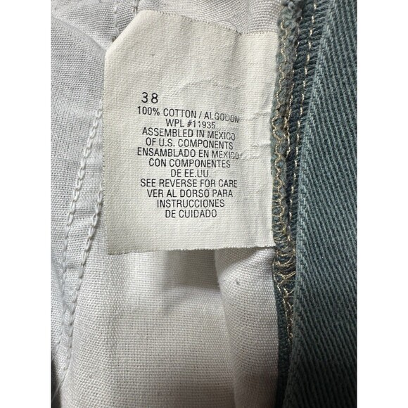 Vintage 90s Streetwear Mens 38 Faded Baggy Loose Denim Short Green Skater Grunge - Picture 9 of 14